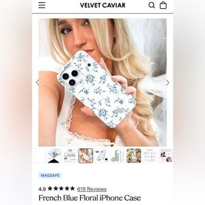 Velvet Caviar French Blue IPhone 16 Pro Max Case + matching grip ring